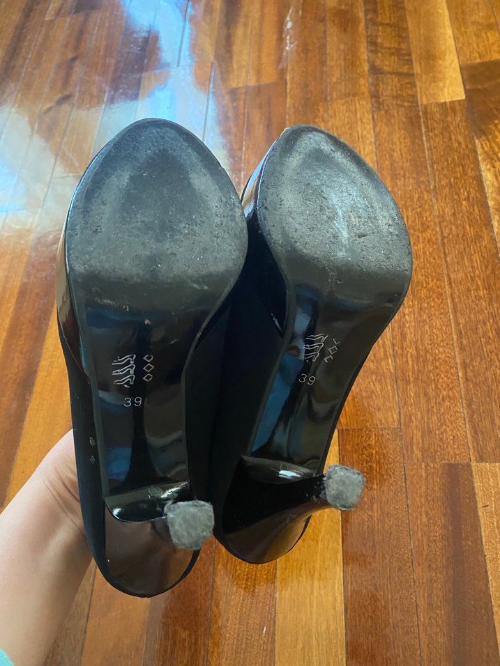 Kadın Siyah Platform Topuklu Süet Ayakkabı - Görsel 5