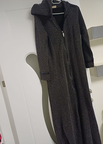 Gri Fermuarlı Uzun hırka - Görsel 2