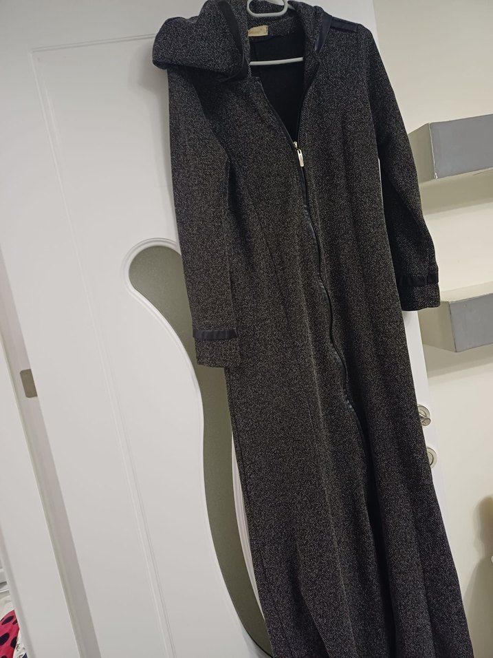 Gri Fermuarlı Uzun hırka - Görsel 2