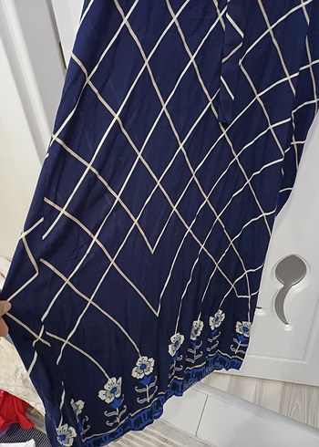 mavi uzun Elbise - Görsel 3