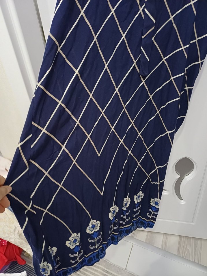 mavi uzun Elbise - Görsel 3