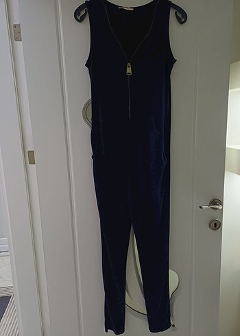 Koyu Mavi Fermuarlı Tulum - Görsel 4