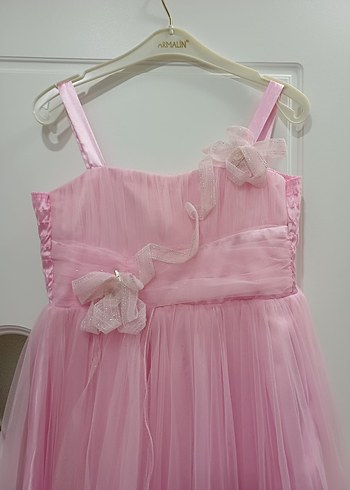 Pembe Fırfırlı Kız Çocuk abiye - Görsel 4