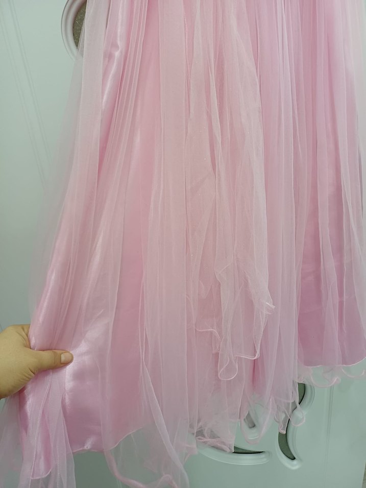 Pembe Fırfırlı Kız Çocuk abiye - Görsel 3