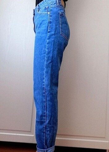 Bershka Bershka Kadın Lacivert Mom Jean