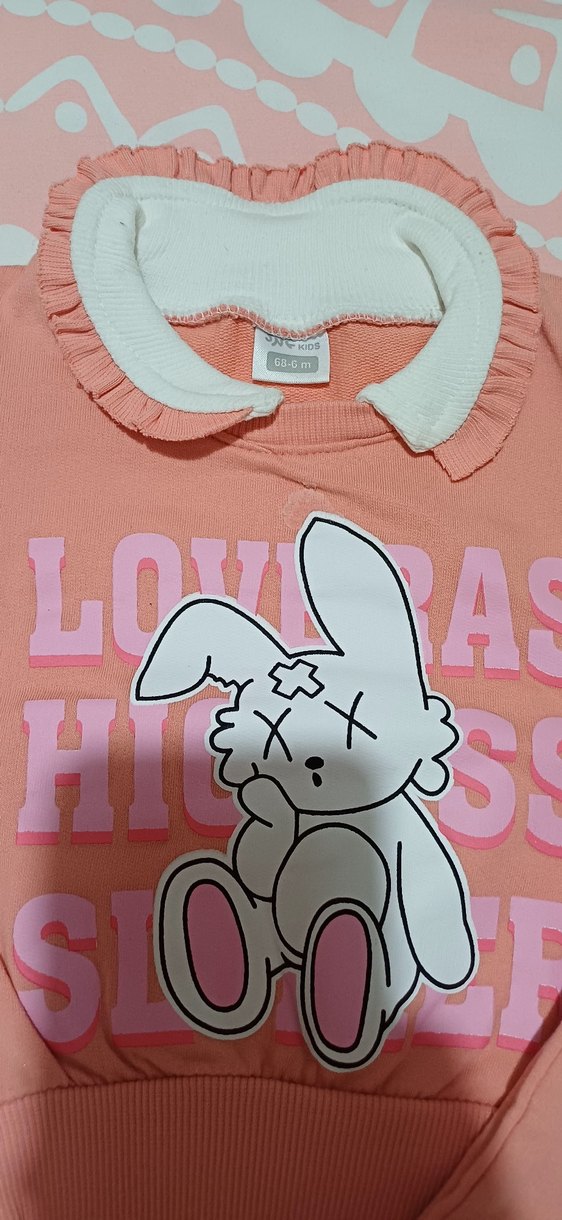 Dantel Detaylı Pembe Uzun Kollu Bebek Kız Takımı - Görsel 2