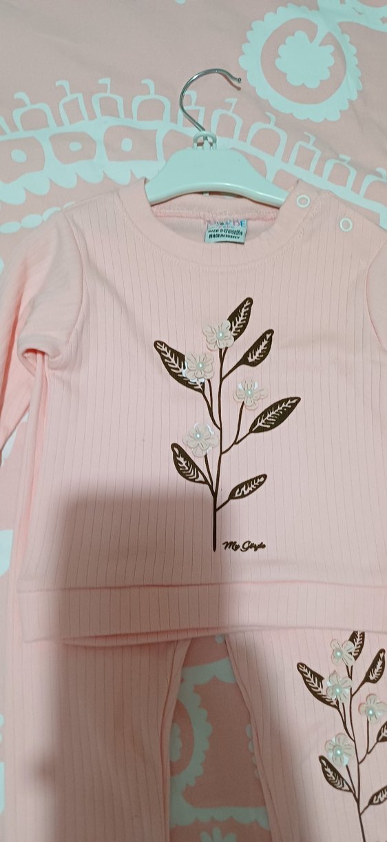 Pembe Bebek Kız Uzun Kollu Takım - Görsel 3