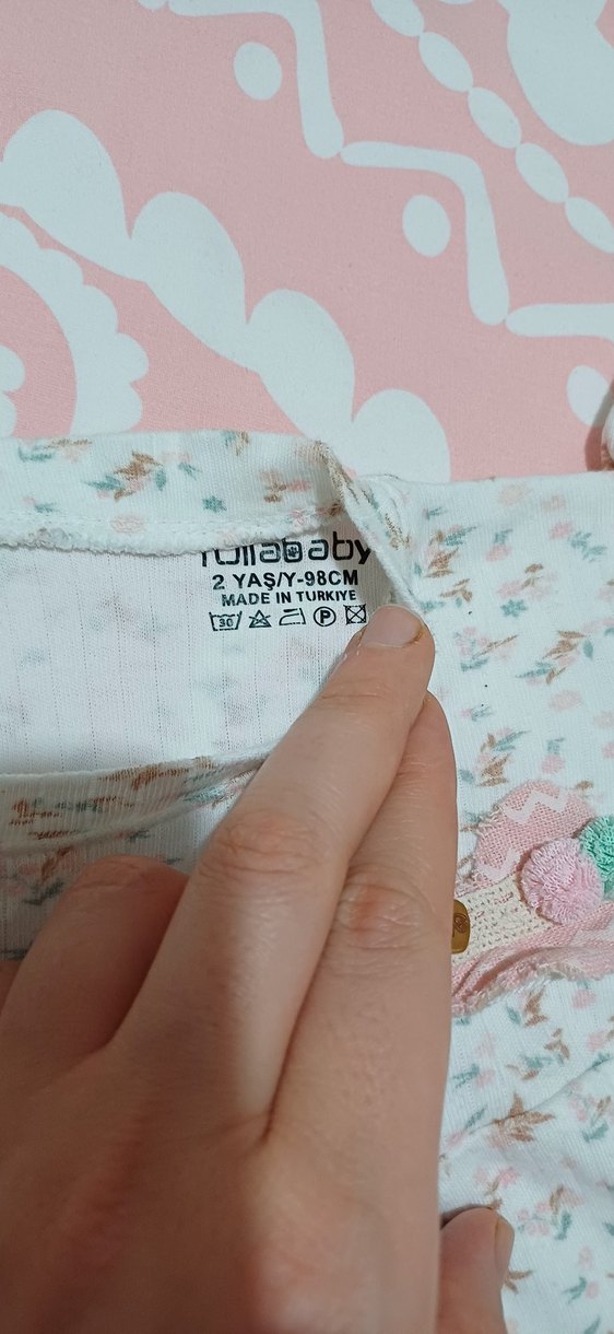 Dantel Detaylı Pembe Kız Bebek Takımı - Görsel 2