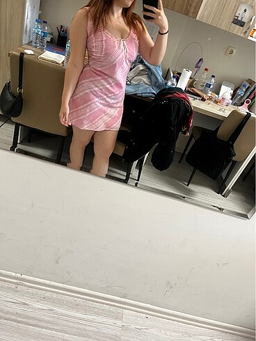 y2k lolita pembe mini elbise