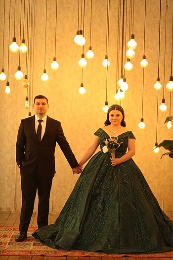 Büyük beden nişanlık yeşil