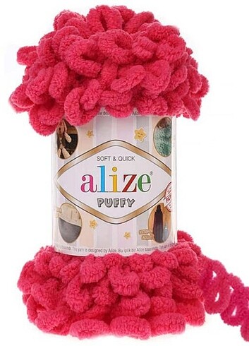  Alize Puffy parmakla örülebilen örgü ipi. Alize Puffy 149 Fuşya 