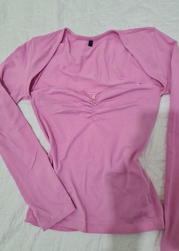 Pembe Drapeli Bluz