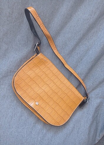 Hardal jakar desenli kol çantası  - Görsel 3