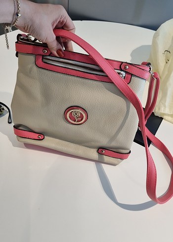 versace Pembe Deri Tokalı Kadın Çanta