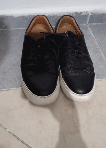 Deri Siyah Bağcıklı Erkek Spor Ayakkabı - Görsel 4