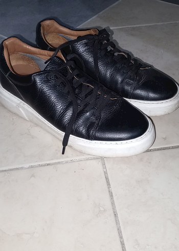 Deri Siyah Bağcıklı Erkek Spor Ayakkabı - Görsel 5