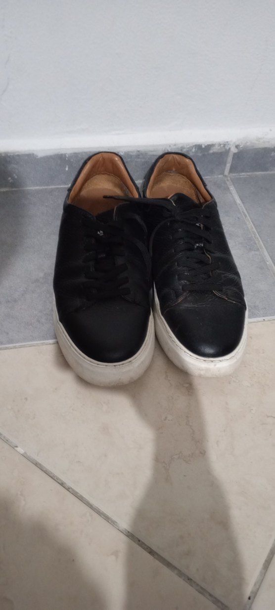 Deri Siyah Bağcıklı Erkek Spor Ayakkabı - Görsel 4