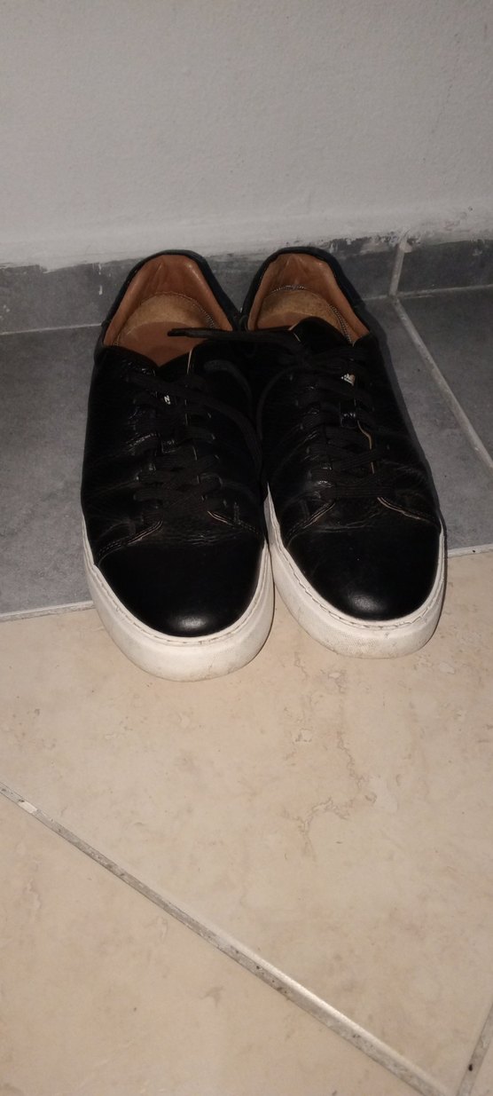 Deri Siyah Bağcıklı Erkek Spor Ayakkabı - Görsel 3