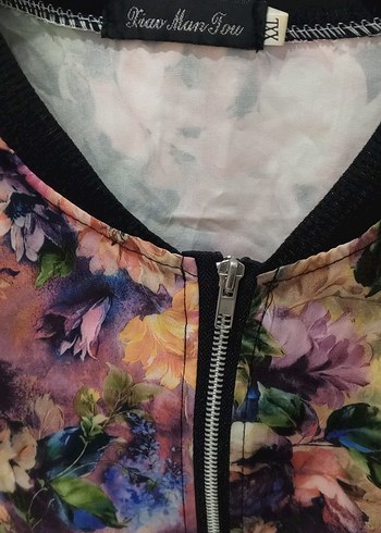 Çiçek Desenli Renkli Kadın Ceket - Görsel 2