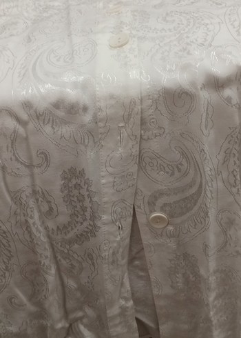 Kadın Beyaz Uzun Bol Kesim Kısa Kollu Sabahlık - Görsel 2