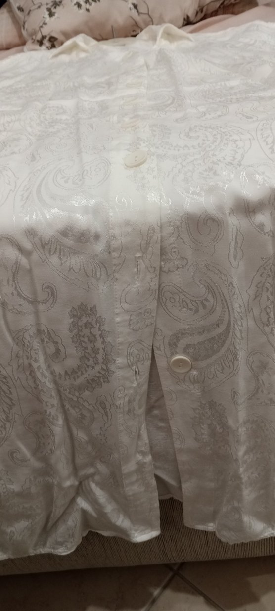 Kadın Beyaz Uzun Bol Kesim Kısa Kollu Sabahlık - Görsel 2