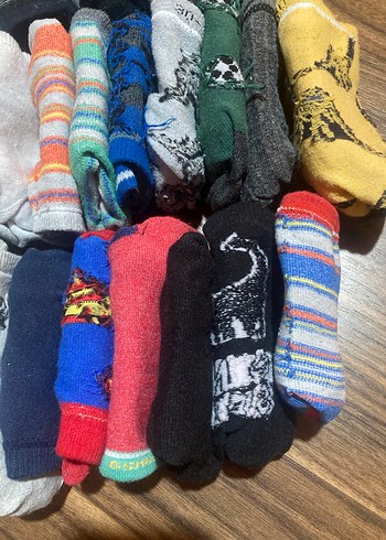 Çocuklar için Çok Renkli Desenli Çorap Seti - Görsel 5