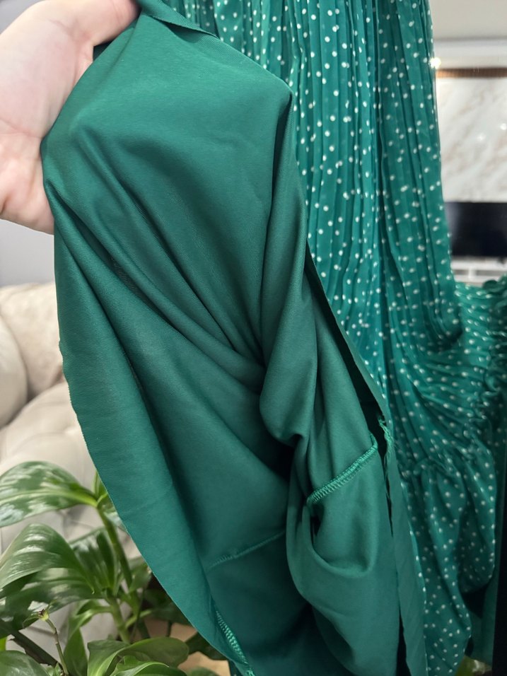 Yeşil Piliseli Bohem Uzun Elbise - Görsel 5