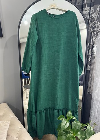 Yeşil Uzun  Elbise - Görsel 3