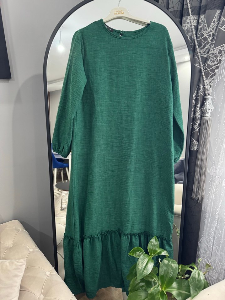 Yeşil Uzun  Elbise - Görsel 3