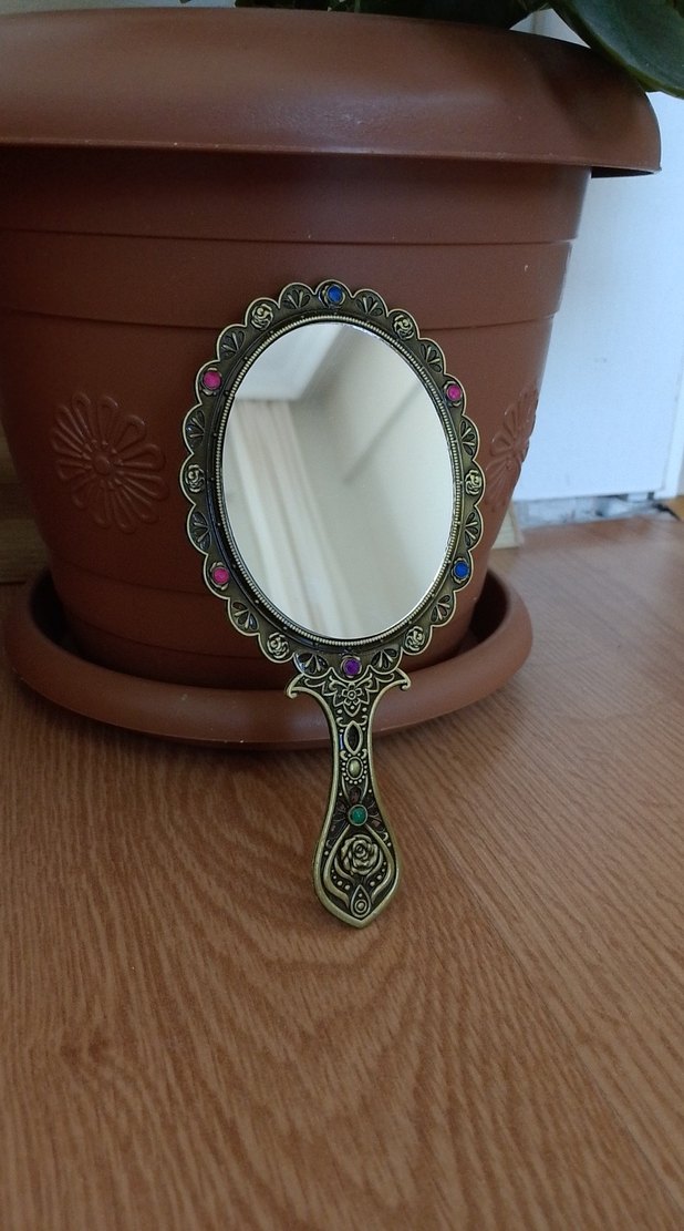 Tavus Kuşu Motifli Tarak ve Ayna Seti - Görsel 2