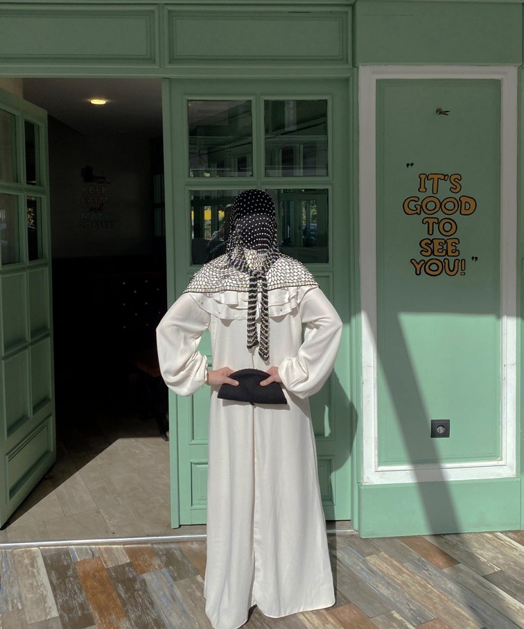 Beyaz Uzun Kadın Mezuniyet veya abiye  Elbise - Görsel 3