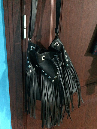 universal Beden siyah Renk Püsküllü çanta