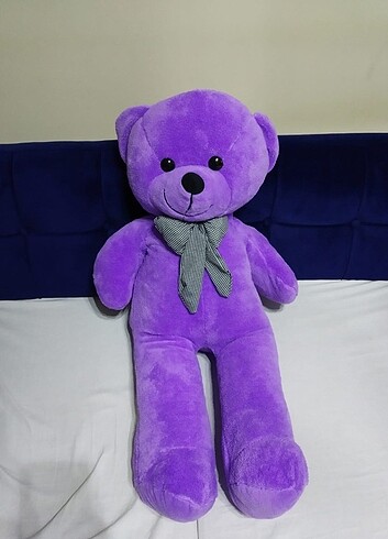 90 Cm Mor ve Kahverengi Peluş Ayıcık