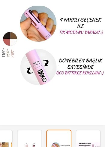 4'ü 1 Arada Makyaj Kalemi Pembe - Görsel 9