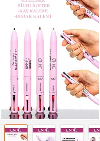 4'ü 1 Arada Makyaj Kalemi Pembe - Görsel 8