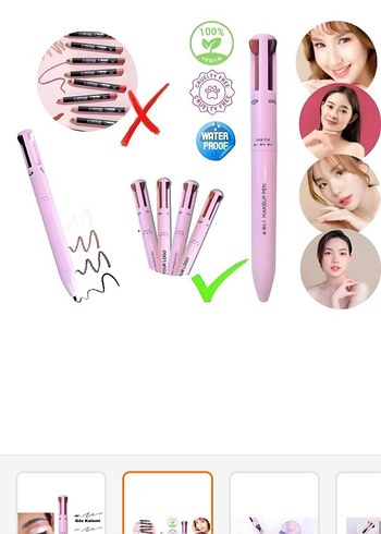 4'ü 1 Arada Makyaj Kalemi Pembe - Görsel 2