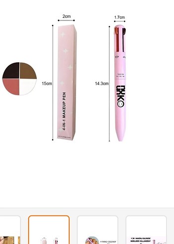 4'ü 1 Arada Makyaj Kalemi Pembe - Görsel 6