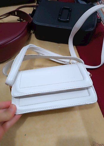 Bordo Deri Kadın Çanta Tokalı - Görsel 4