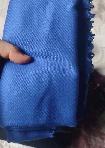 Mavi Kadın Bohem Drapeli Şal - Görsel 6