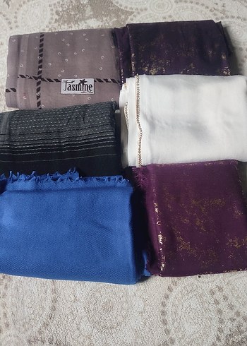 Mavi Kadın Bohem Drapeli Şal - Görsel 5