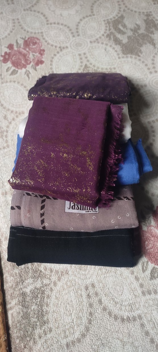 Mavi Kadın Bohem Drapeli Şal - Görsel 3