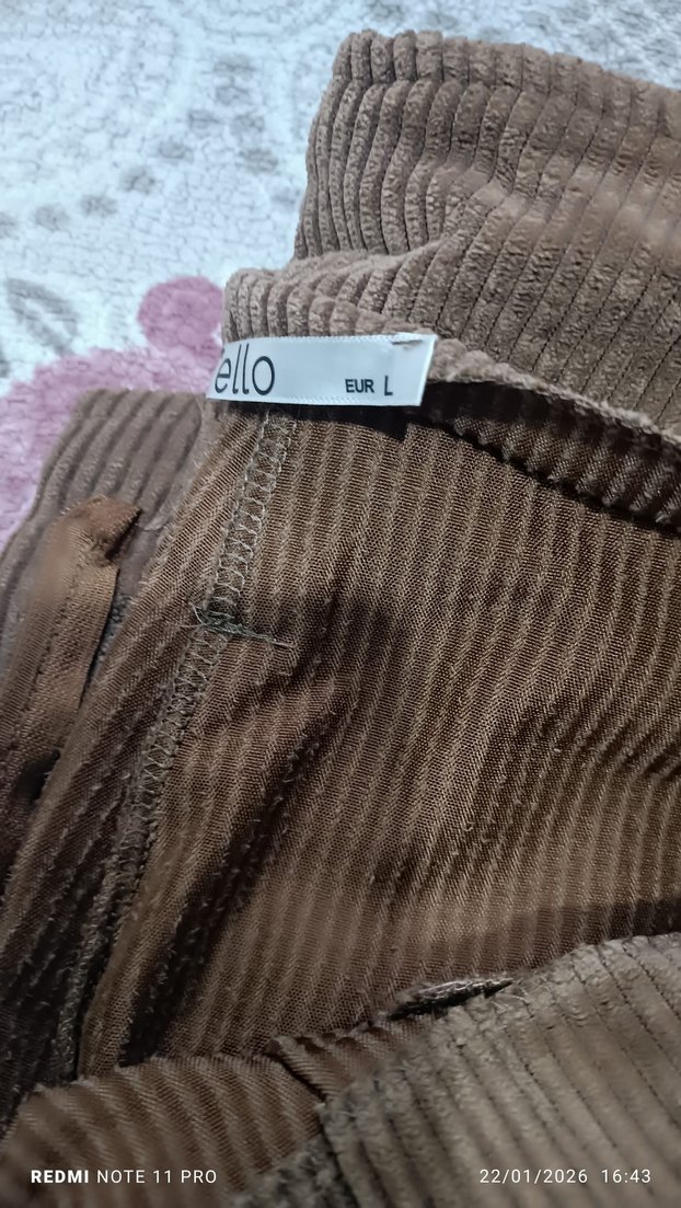 Kemerli Kadın Süet Kahverengi Pantolon - Görsel 4