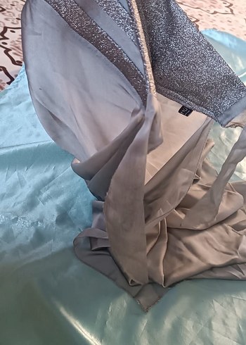 Gri Drapeli Bohem Kadın Şal - Görsel 3