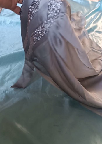 Gri Drapeli Bohem Kadın Şal - Görsel 5