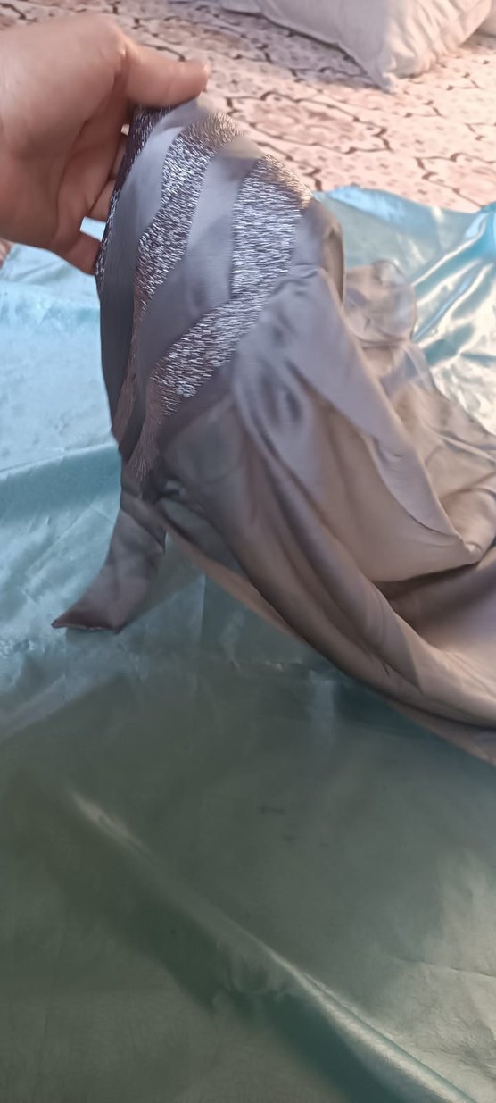 Gri Drapeli Bohem Kadın Şal - Görsel 5