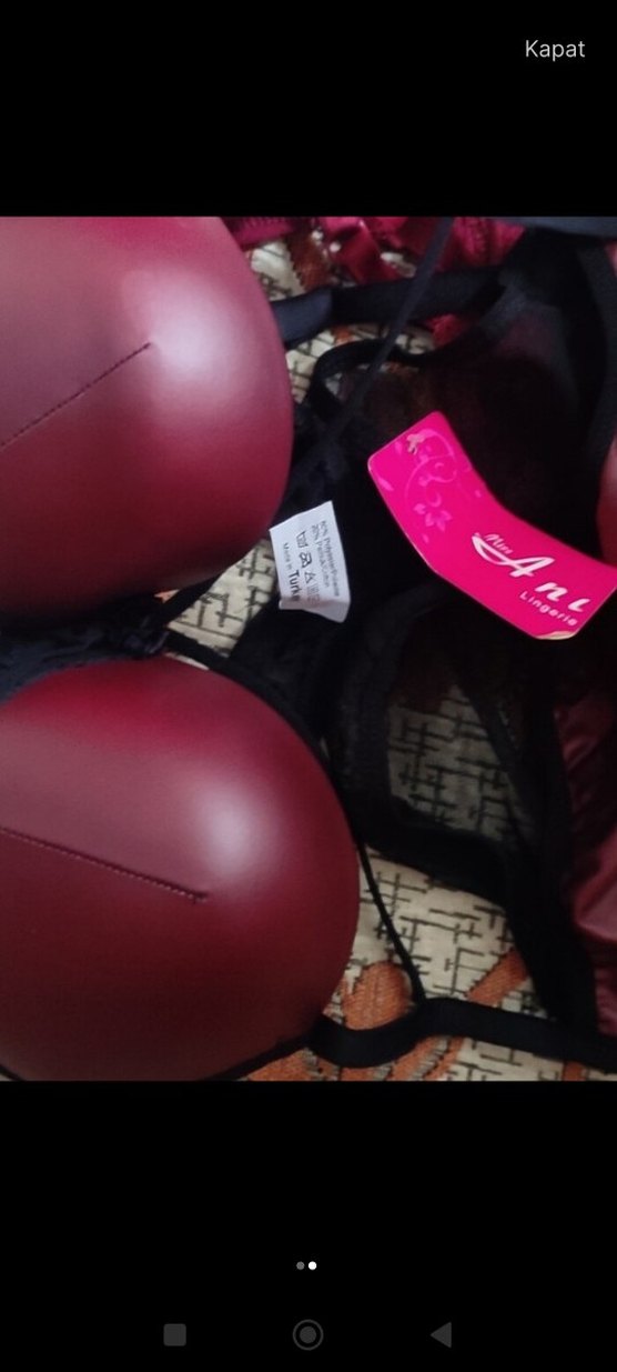 Bordo Gotik Desenli Midi Sütyen - Görsel 2