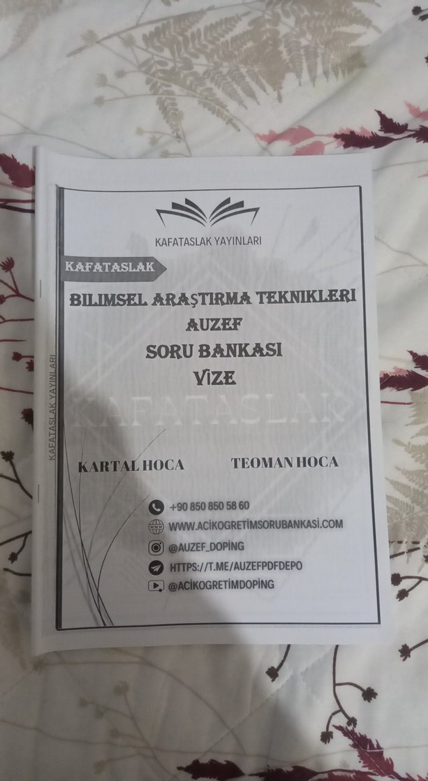 AUZEF Vize Soru Bankası Seti - Notlar ve Sorular - Görsel 2