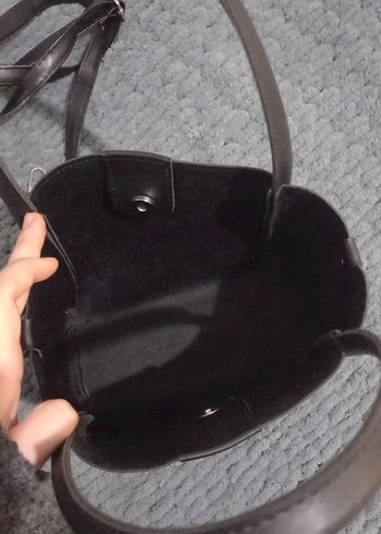 Siyah Minimalist Deri Kadın Çanta - Görsel 6