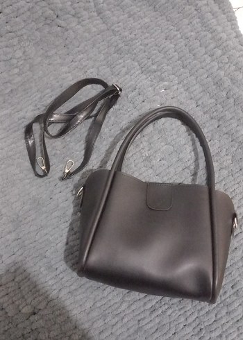 Siyah Minimalist Deri Kadın Çanta - Görsel 5