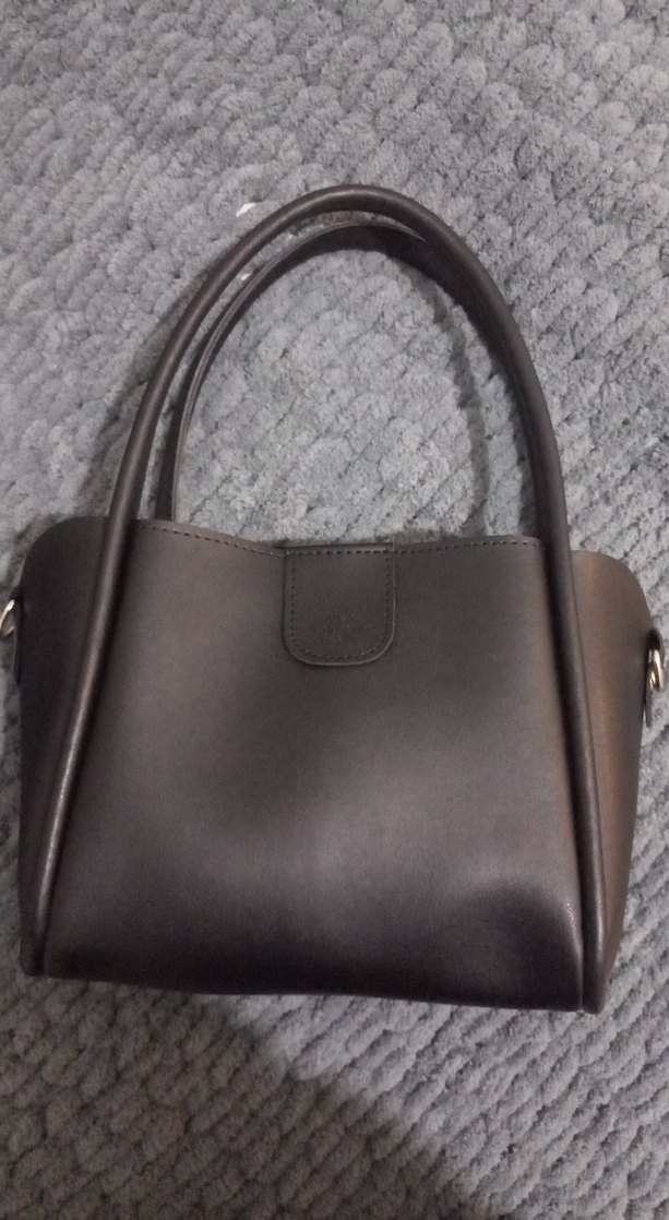 Siyah Minimalist Deri Kadın Çanta - Görsel 3